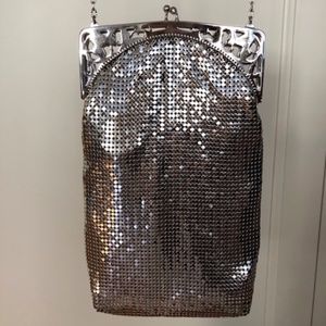 Whiting and Davis Shiny Metal Mesh Crossbody bag